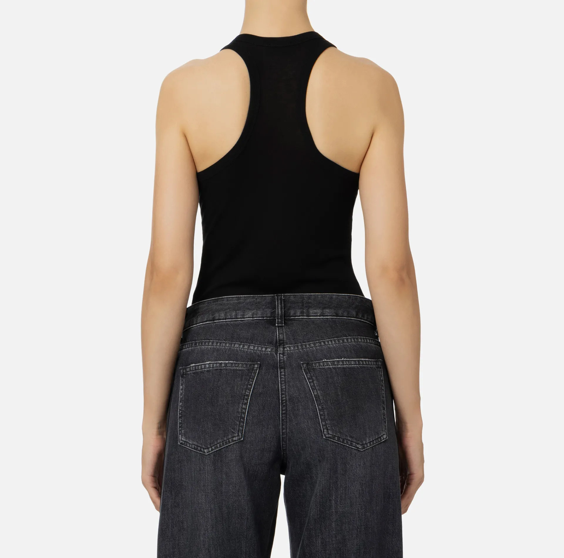 Elisabetta Franchi Top And T-Shirts|Wool and jersey top with logo Black