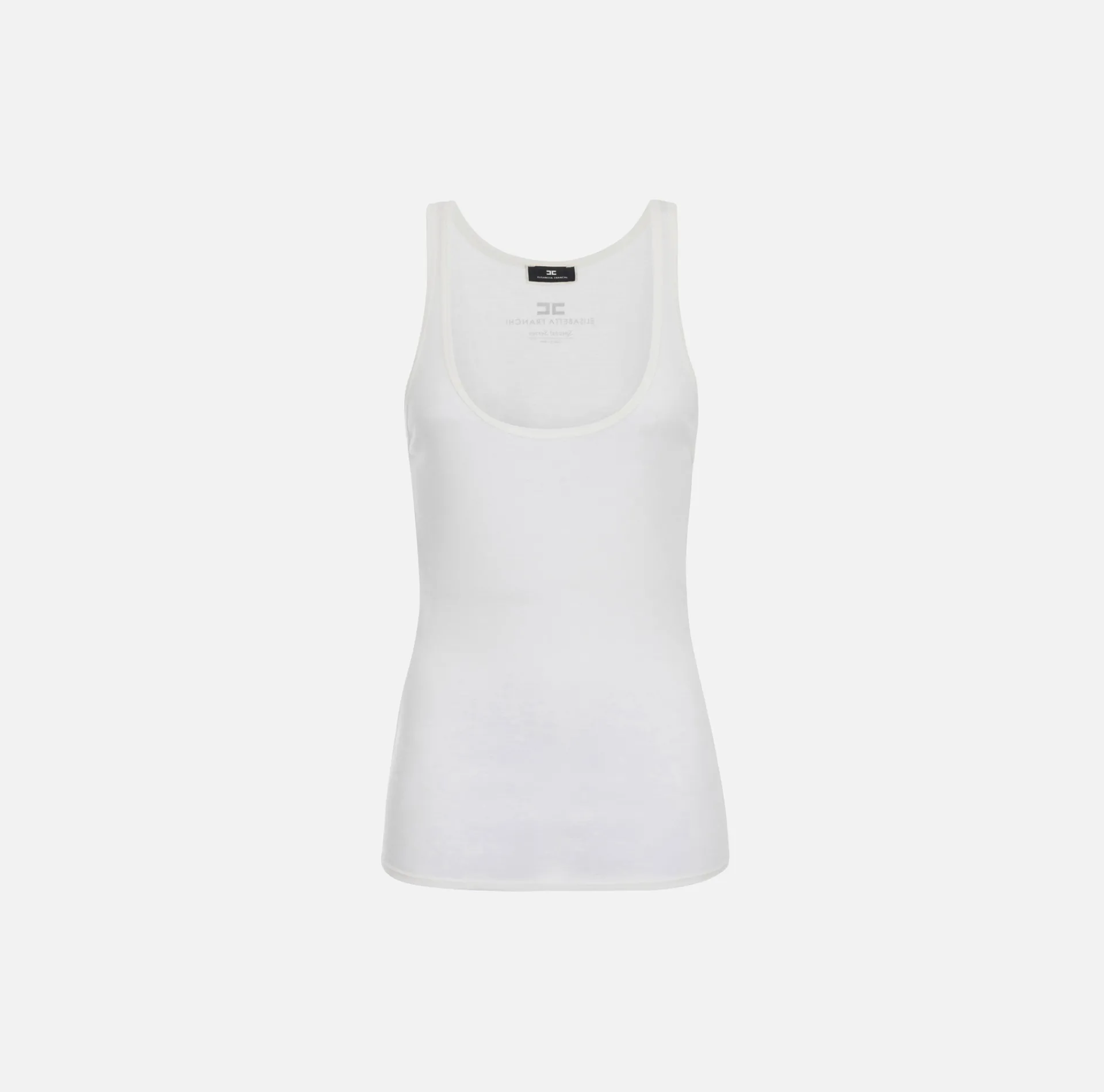 Elisabetta Franchi Top And T-Shirts|Wool and jersey top with logo