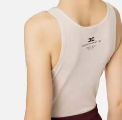 Elisabetta Franchi Top And T-Shirts|Wool and jersey top with logo Latex