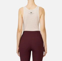 Elisabetta Franchi Top And T-Shirts|Wool and jersey top with logo Latex