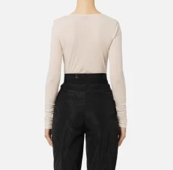 Elisabetta Franchi Top And T-Shirts|Wool and jersey top with logo Latex