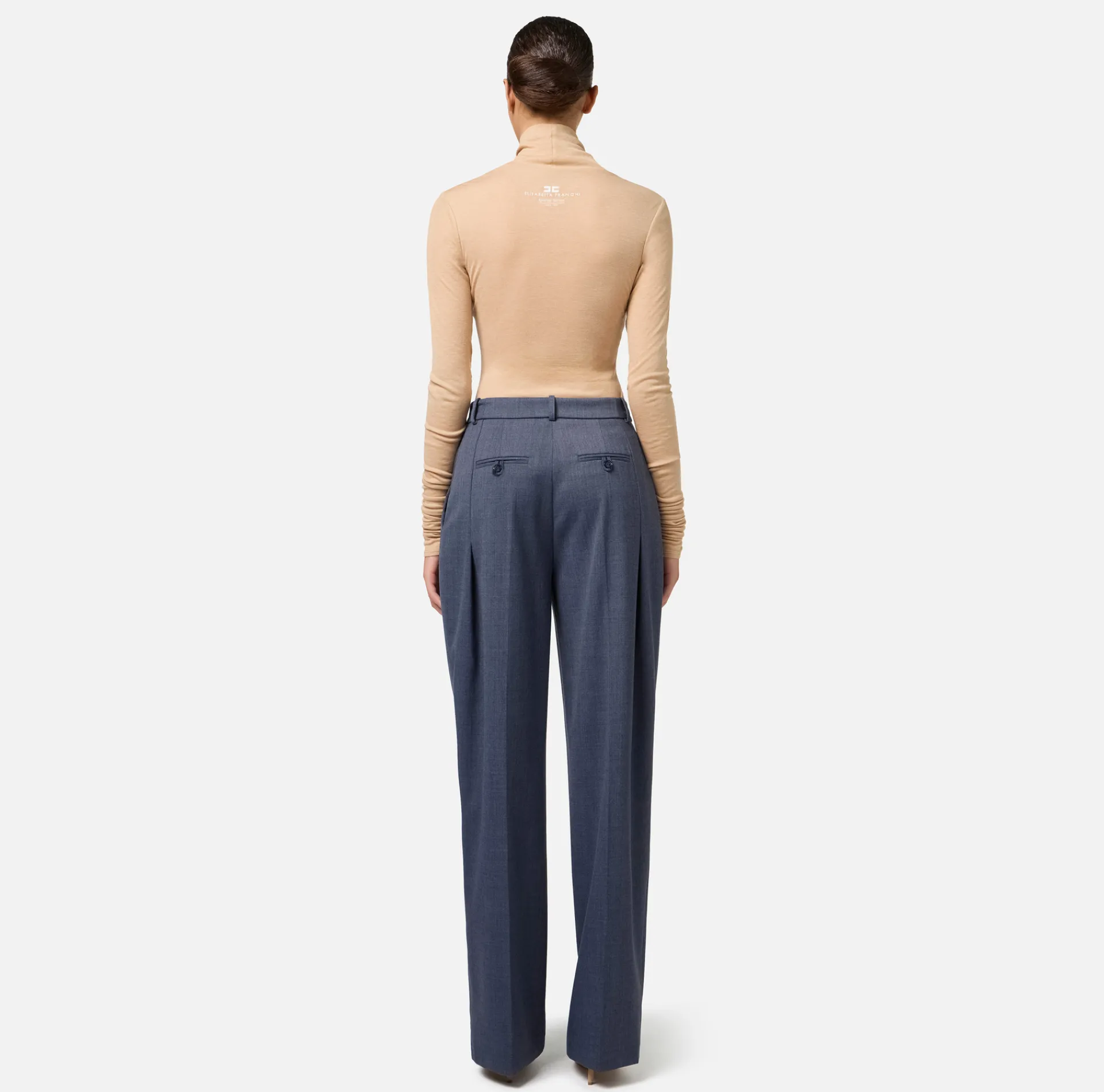 Elisabetta Franchi Top And T-Shirts|Wool and jersey turtleneck with logo