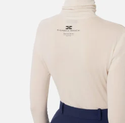 Elisabetta Franchi Top And T-Shirts|Wool and jersey turtleneck with logo Latex
