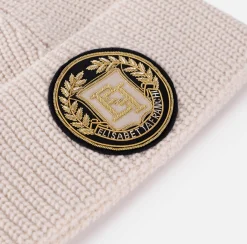 Elisabetta Franchi Hats|Wool beanie with logo patch Butter