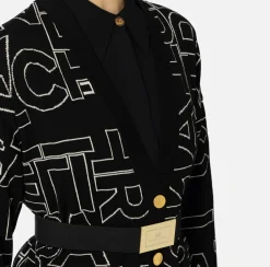 Elisabetta Franchi Knitwear And Sweatshirts|Wool blend cardigan with lettering Black/Butter