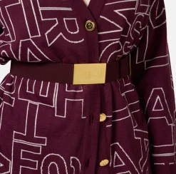 Elisabetta Franchi Knitwear And Sweatshirts|Wool blend cardigan with lettering RougeNoir/Butter