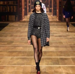 Elisabetta Franchi Knitwear And Sweatshirts|Wool cropped top with sequin thread Black/Silver