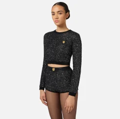 Elisabetta Franchi Knitwear And Sweatshirts|Wool cropped top with sequin thread