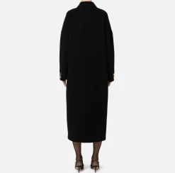 Elisabetta Franchi Coats And Jackets|Wool oversized coat Black
