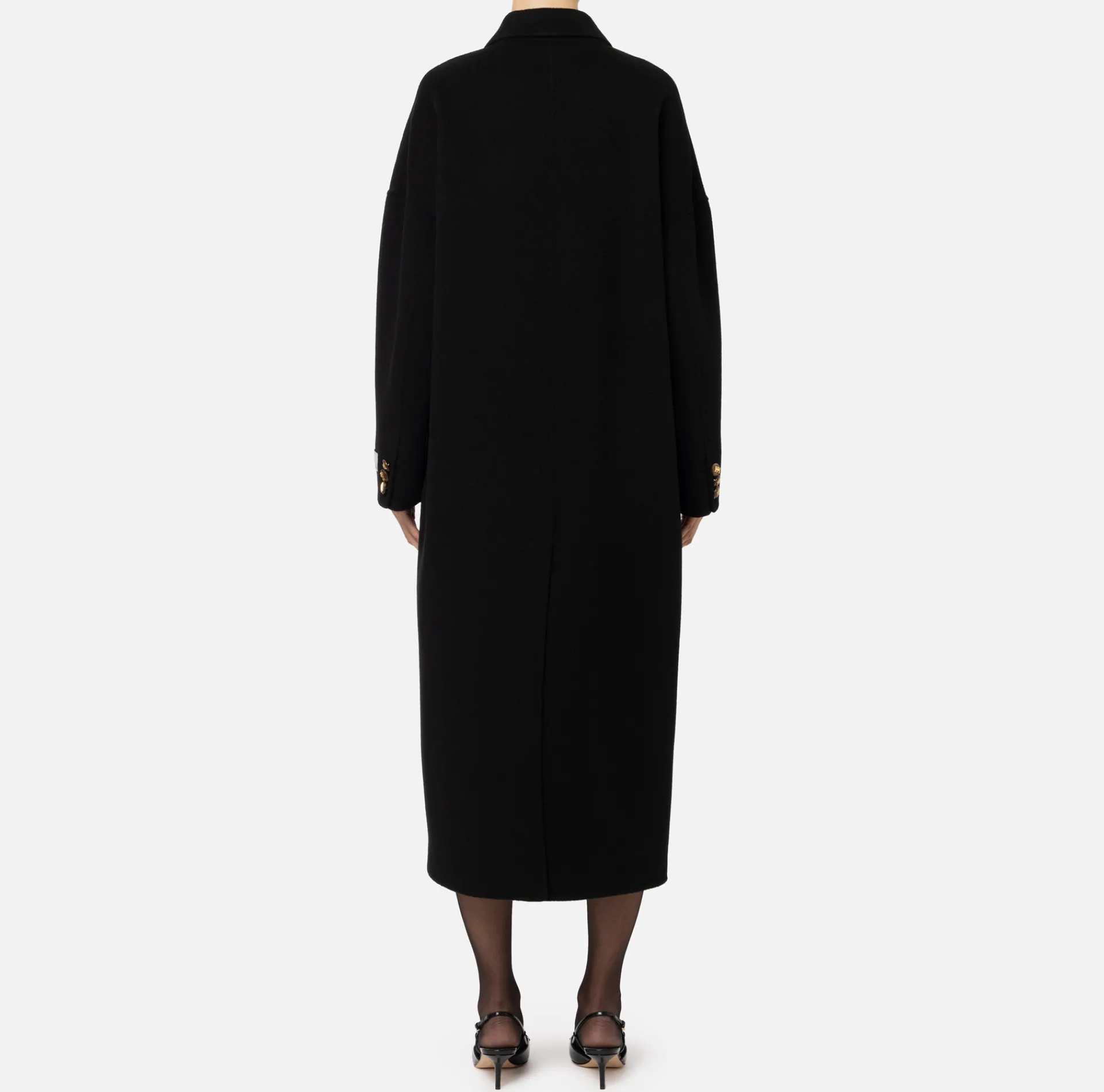 Elisabetta Franchi Coats And Jackets|Wool oversized coat Black