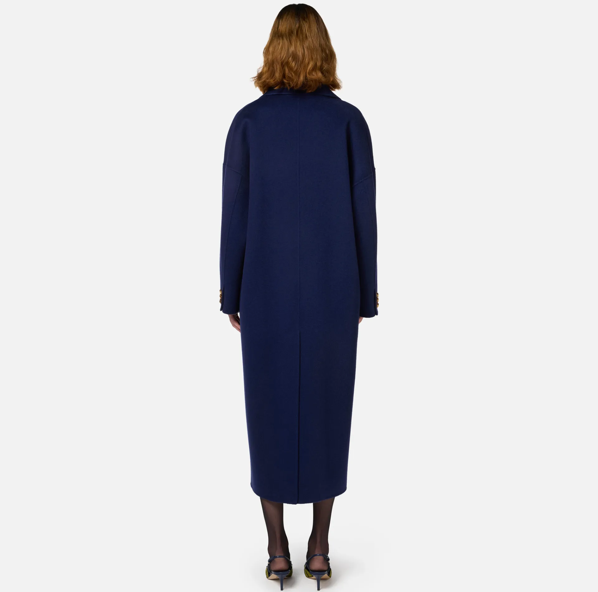 Elisabetta Franchi Coats And Jackets|Wool oversized coat Navy