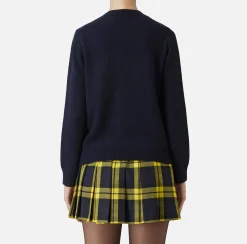 Elisabetta Franchi Knitwear And Sweatshirts|Wool pullover with maxi patch Navy