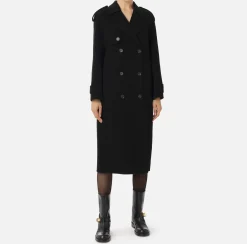 Elisabetta Franchi Coats And Jackets|Wool trench coat Black