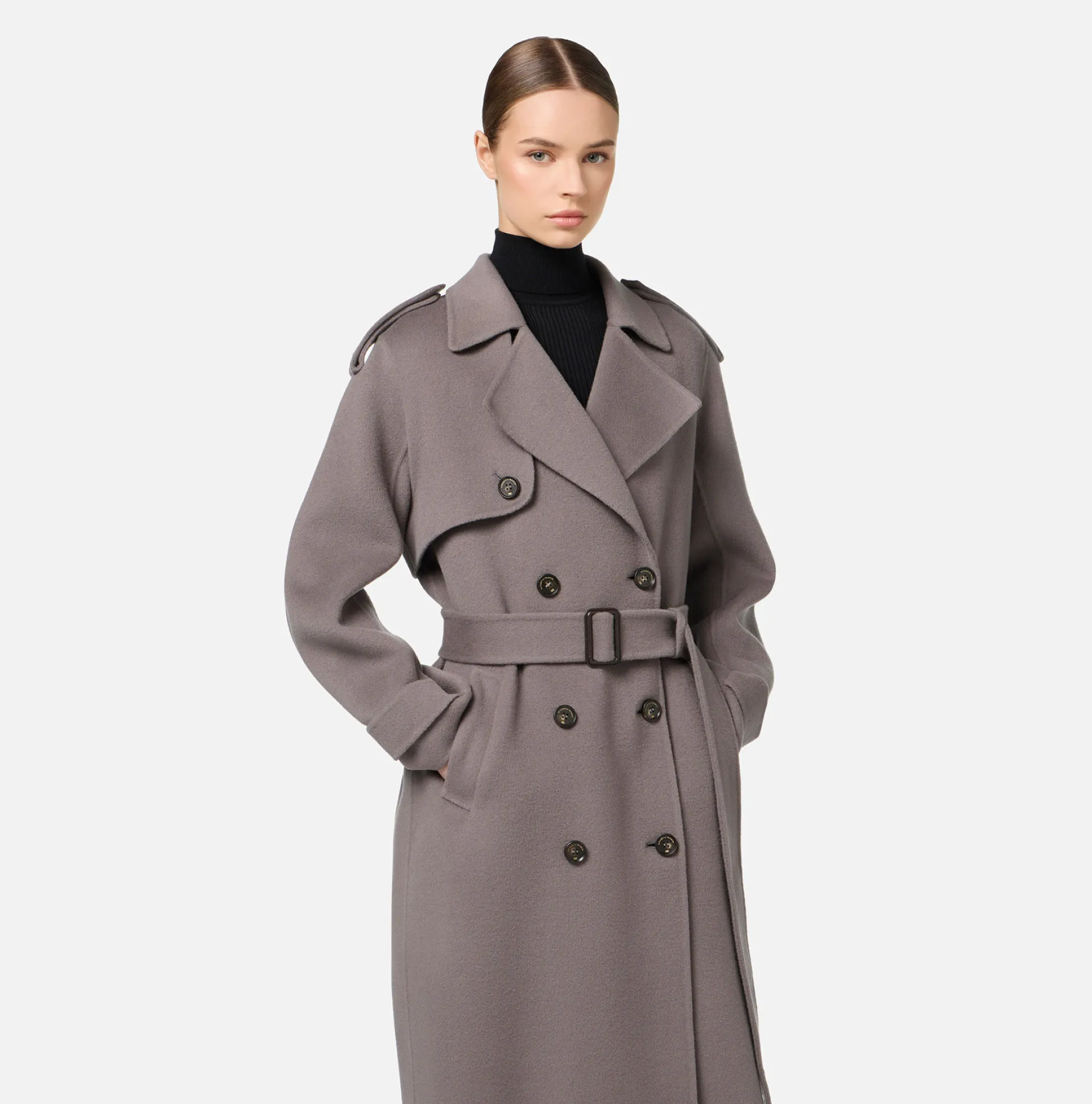 Elisabetta Franchi Coats And Jackets|Wool trench coat