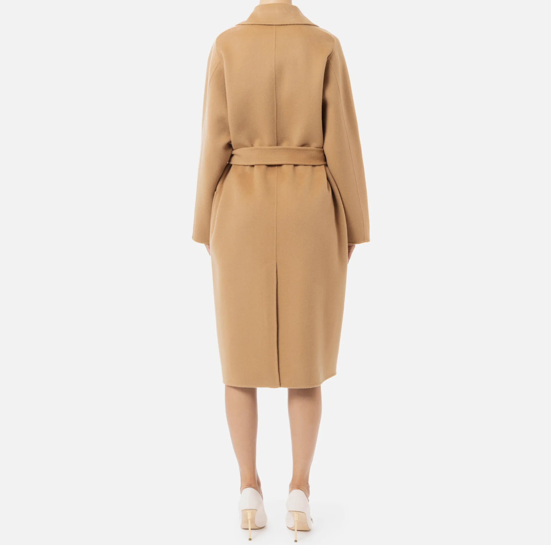 Elisabetta Franchi Coats And Jackets|Wool wrap coat Camel
