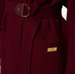 Elisabetta Franchi Coats And Jackets|Wool wrap coat RougeNoir