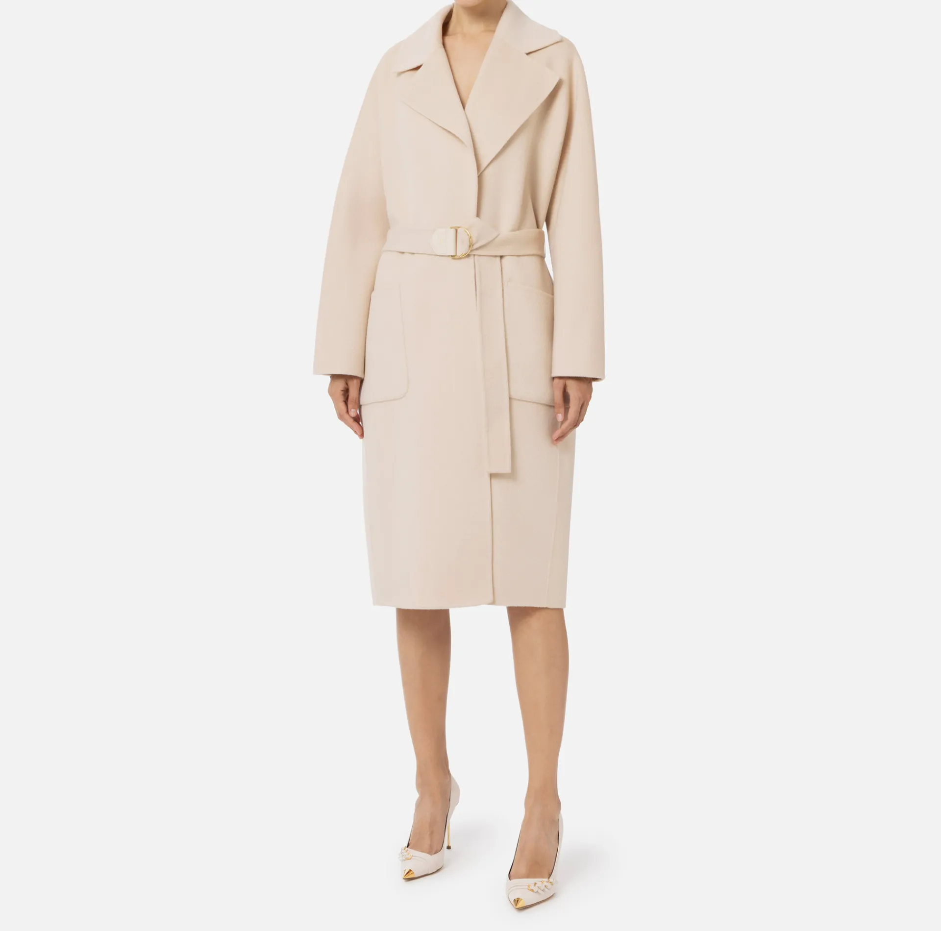 Elisabetta Franchi Coats And Jackets|Wool wrap coat Latex