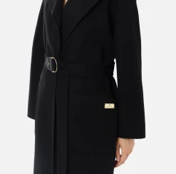 Elisabetta Franchi Coats And Jackets|Wool wrap coat Black