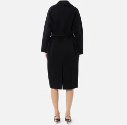 Elisabetta Franchi Coats And Jackets|Wool wrap coat Black
