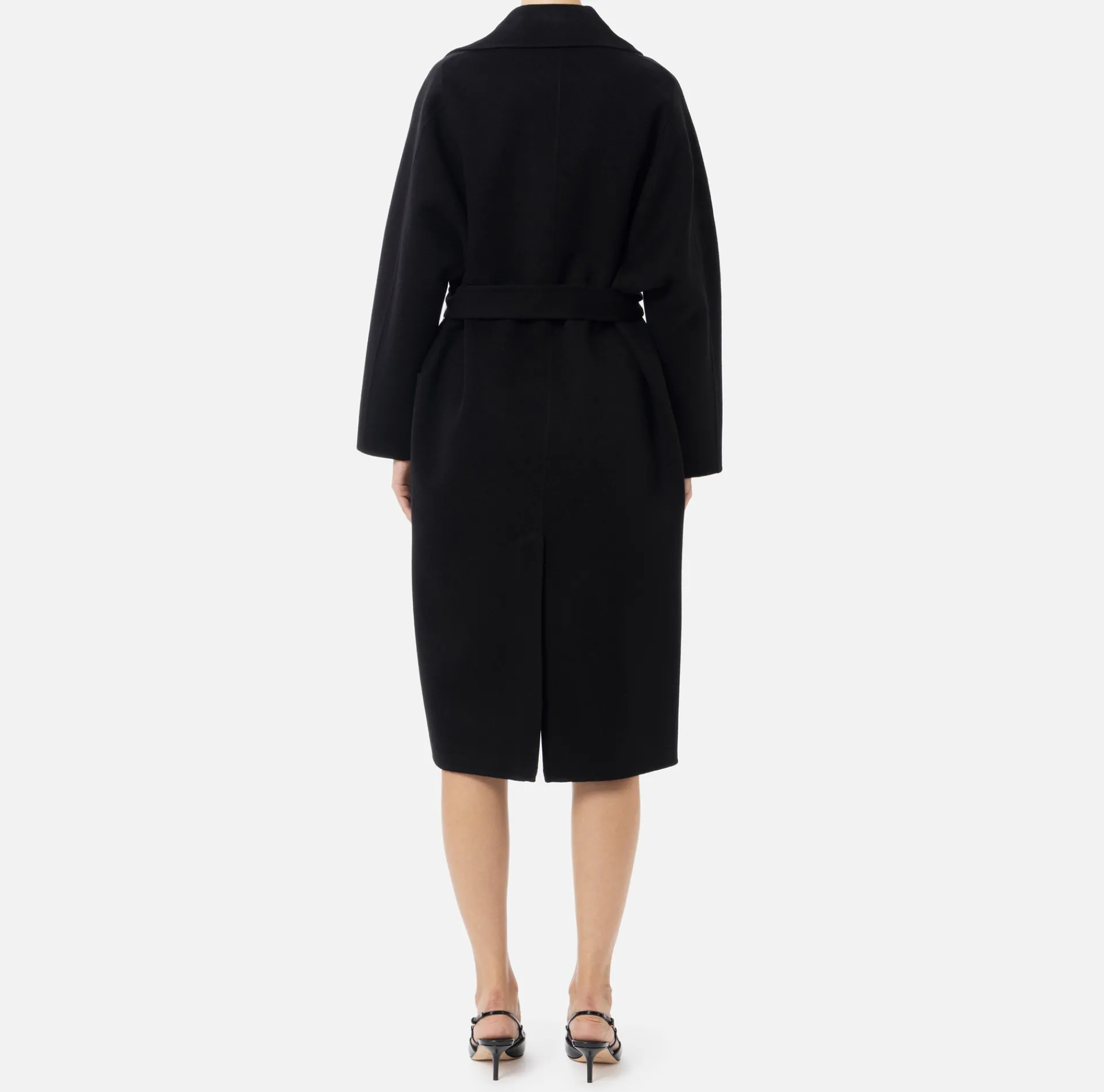 Elisabetta Franchi Coats And Jackets|Wool wrap coat Black
